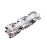 シャネル CHANEL ウルトラリングミディアム ホワイトゴールド 750WG/セラミック セラミック ジュエリー