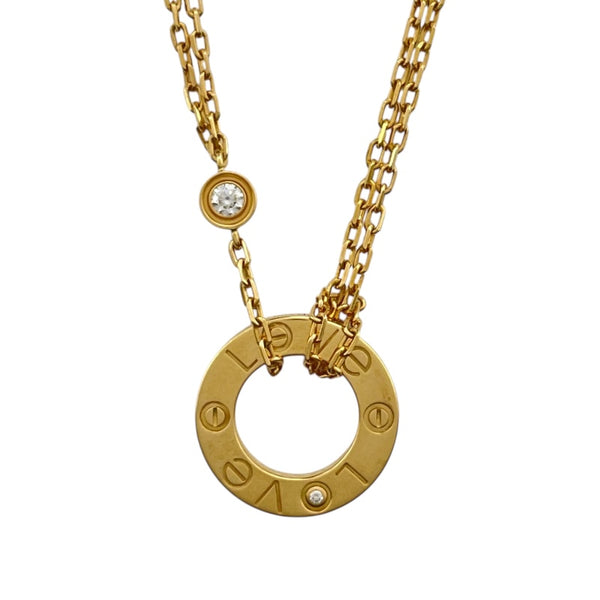 カルティエ Cartier ラブサークルネックレス2PD ゴールド Au750 ジュエリー