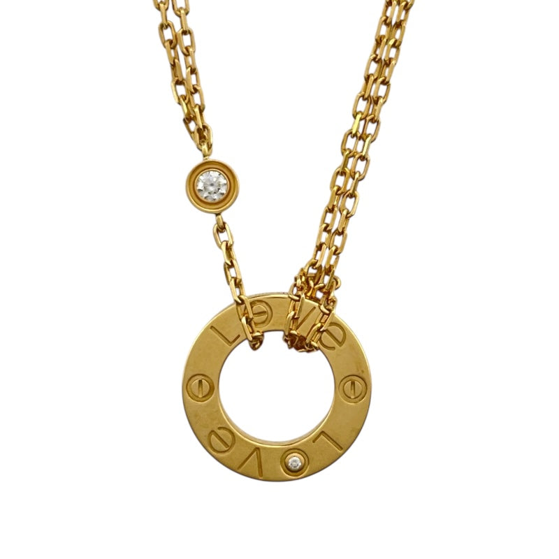 カルティエ Cartier ラブサークルネックレス2PD ゴールド Au750 ジュエリー