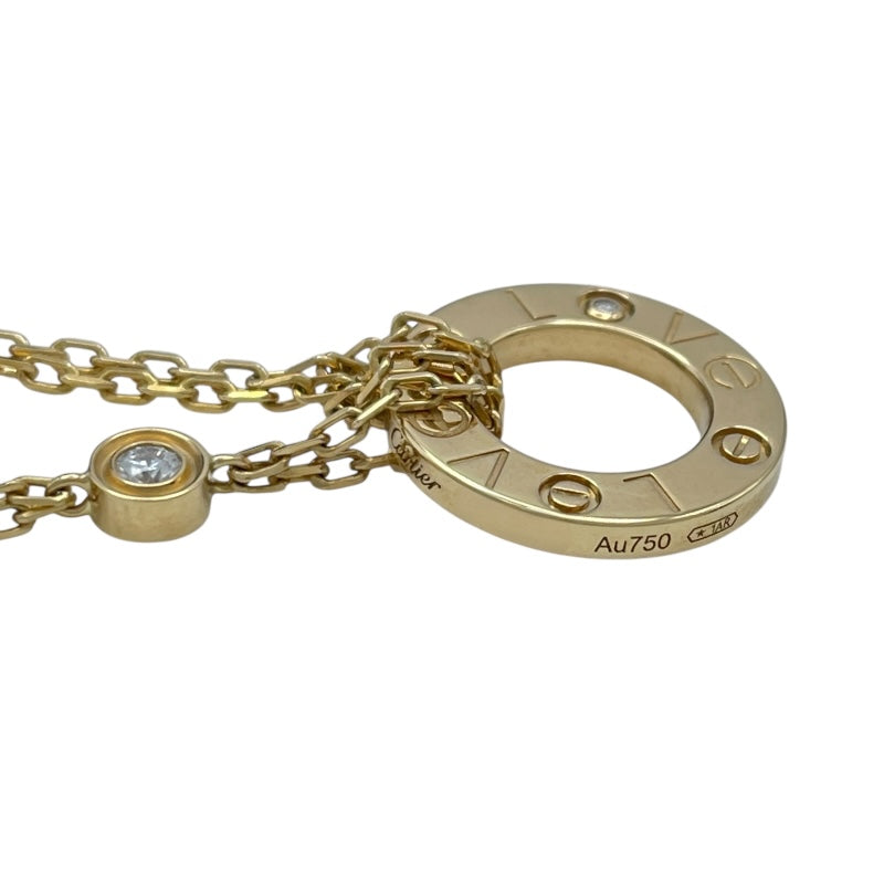 カルティエ Cartier ラブサークルネックレス2PD ゴールド Au750 ジュエリー
