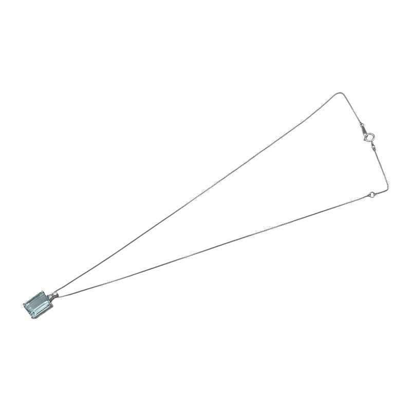 アクアマリンネックレス ホワイトゴールド k18WG ダイヤモンド ジュエリー