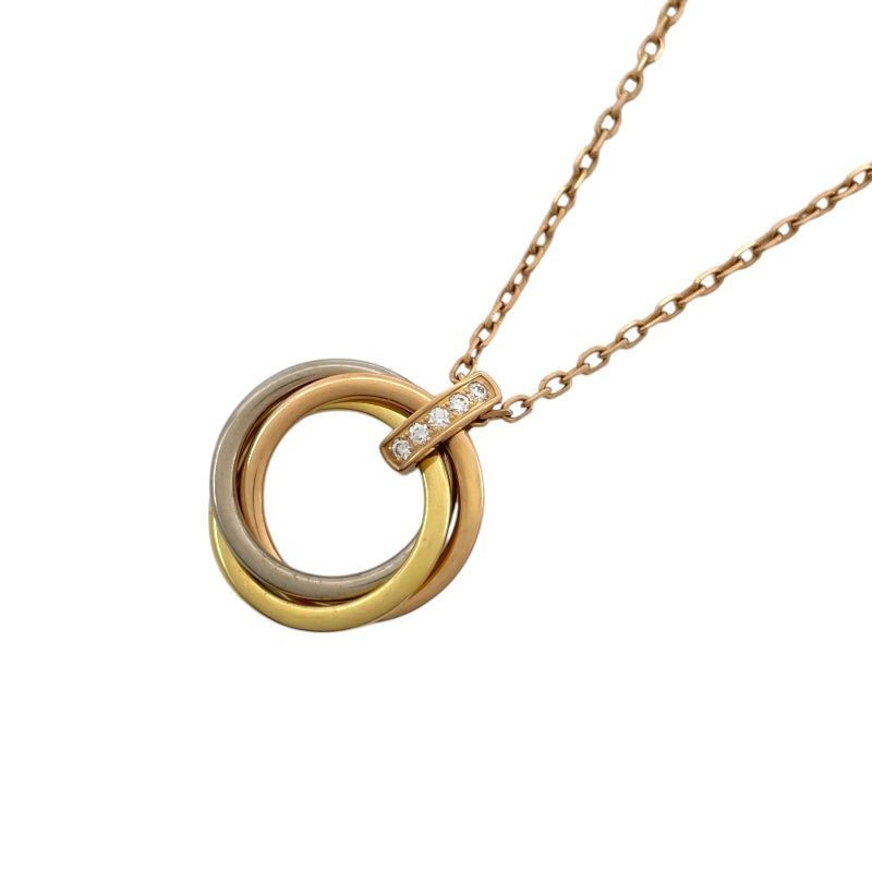カルティエ Cartier トリニティダイヤネックレス ゴールドxピンクゴールドxホワイトゴールド Au750 ダイヤモンド ジュエリー