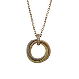 カルティエ Cartier トリニティダイヤネックレス ゴールドxピンクゴールドxホワイトゴールド Au750 ダイヤモンド ジュエリー