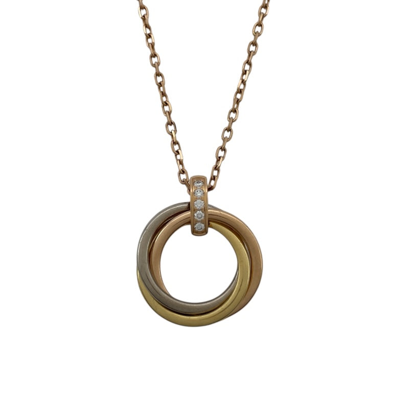 カルティエ Cartier トリニティダイヤネックレス ゴールドxピンクゴールドxホワイトゴールド Au750 ダイヤモンド ジュエリー