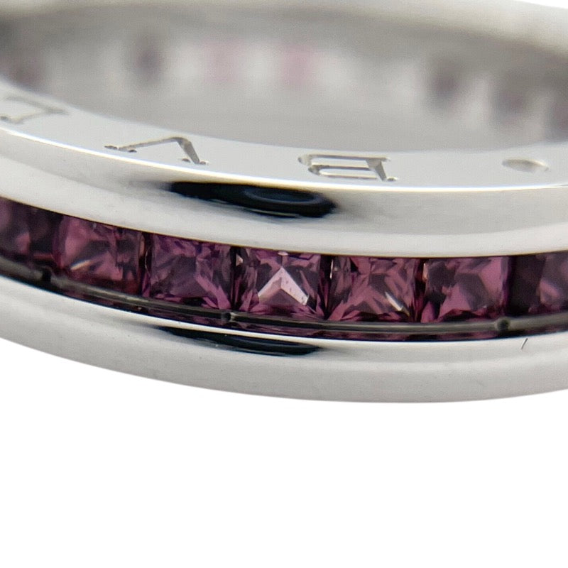 ブルガリ BVLGARI ビーゼロワンリング1バンド(XS) ホワイトゴールド 750 ガーネット ジュエリー