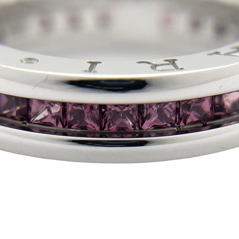 ブルガリ BVLGARI ビーゼロワンリング1バンド(XS) ホワイトゴールド 750 ガーネット ジュエリー