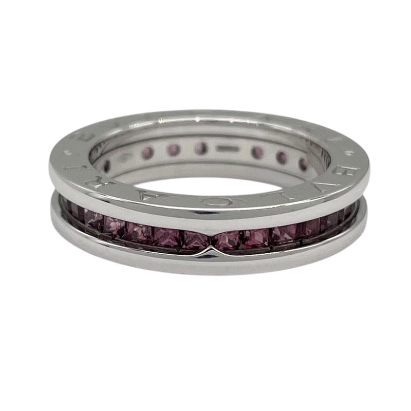 ブルガリ BVLGARI ビーゼロワンリング1バンド(XS) ホワイトゴールド 750 ガーネット ジュエリー
