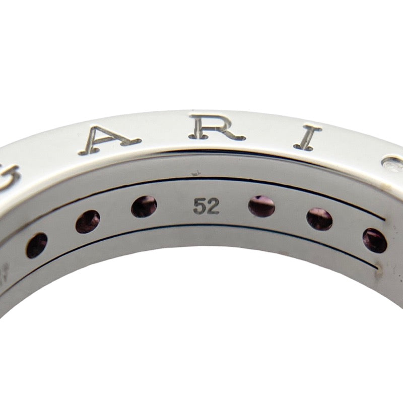 ブルガリ BVLGARI ビーゼロワンリング1バンド(XS) ホワイトゴールド 750 ガーネット ジュエリー