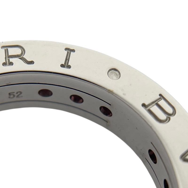 ブルガリ BVLGARI ビーゼロワンリング1バンド(XS) ホワイトゴールド 750 ガーネット ジュエリー