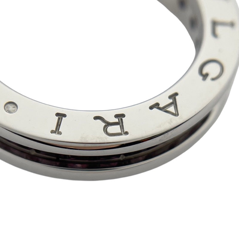 ブルガリ BVLGARI ビーゼロワンリング1バンド(XS) ホワイトゴールド 750 ガーネット ジュエリー