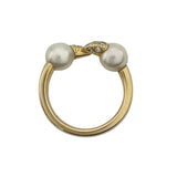 タサキ TASAKI デインジャー ファング パヴェダイヤリング K18YG パール ジュエリー