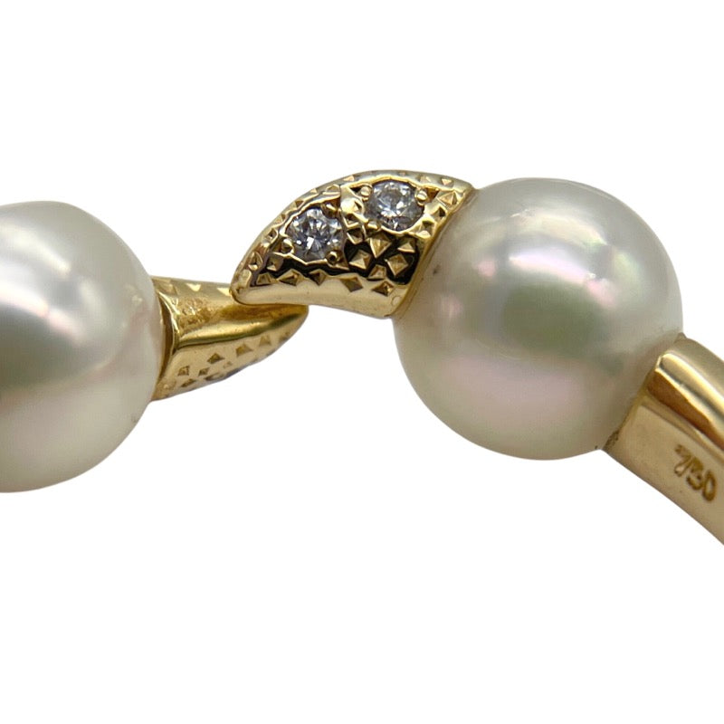 タサキ TASAKI デインジャー ファング パヴェダイヤリング K18YG パール ジュエリー