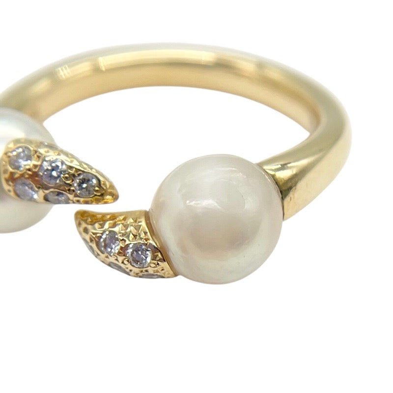 タサキ TASAKI デインジャー ファング パヴェダイヤリング K18YG パール ジュエリー