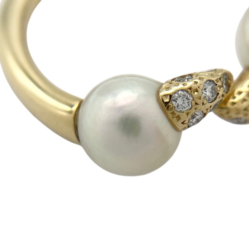 タサキ TASAKI デインジャー ファング パヴェダイヤリング K18YG パール ジュエリー