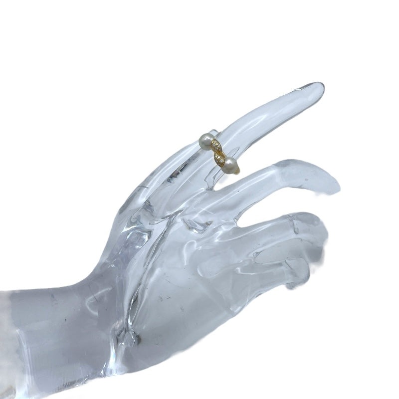 タサキ TASAKI デインジャー ファング パヴェダイヤリング K18YG パール ジュエリー