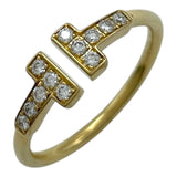 ティファニー TIFFANY＆CO Tワイヤー ダイヤリング 約11号 K18YG ダイヤモンド ジュエリー