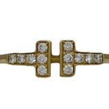 ティファニー TIFFANY＆CO Tワイヤー ダイヤリング 約11号 K18YG ダイヤモンド ジュエリー