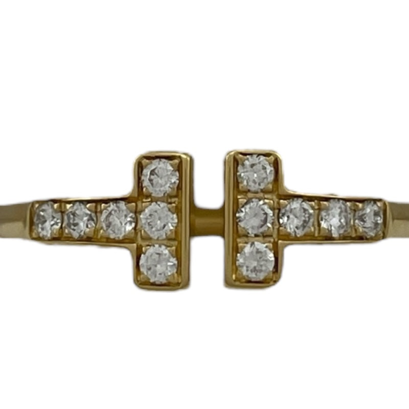 ティファニー TIFFANY＆CO Tワイヤー ダイヤリング 約11号 K18YG ダイヤモンド ジュエリー