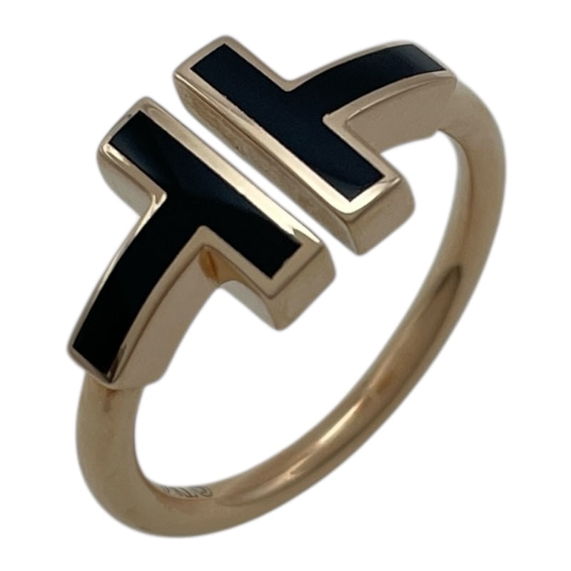 ティファニー TIFFANY＆CO Tワイヤー リング 約9号 K18PG オニキス ジュエリー