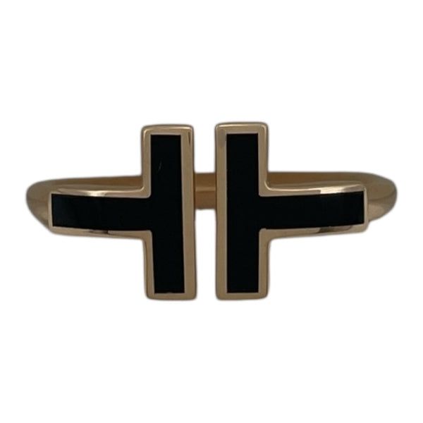 ティファニー TIFFANY＆CO Tワイヤー リング 約9号 K18PG オニキス ジュエリー