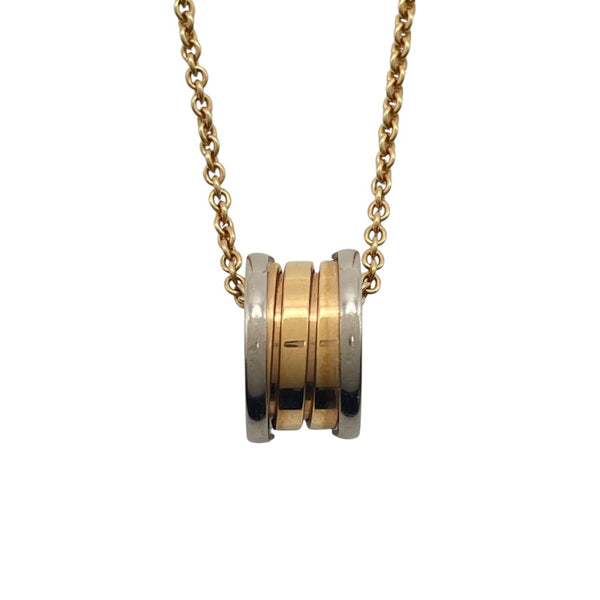 ブルガリ BVLGARI ビーゼロワンネックレス ホワイトゴールドｘピンクゴールド Au750 ジュエリー