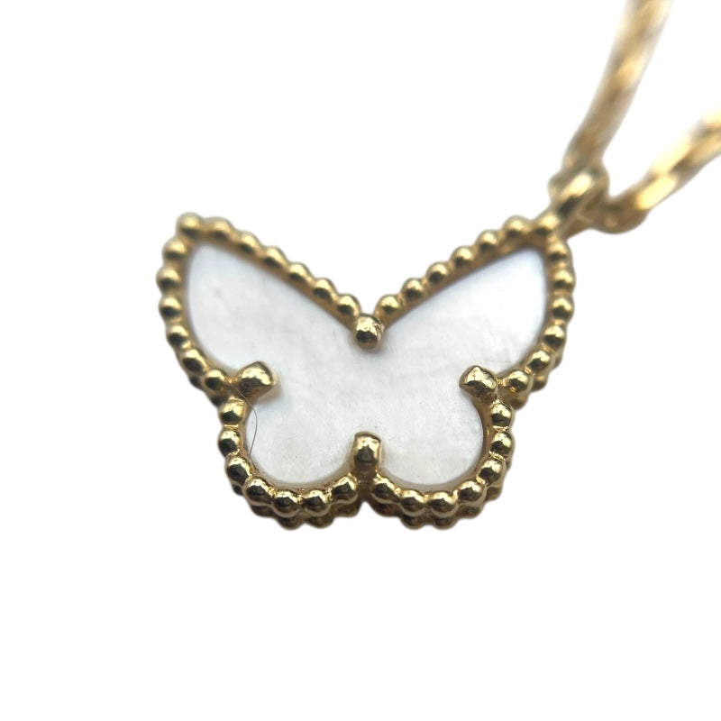 ヴァンクリーフ＆アーペル Van Cleef & Arpels スウィートアフランブラ パピヨンネックレス イエローゴールド 750 マザーオブパール ジュエリー