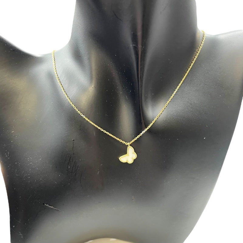 ヴァンクリーフ＆アーペル Van Cleef & Arpels スウィートアフランブラ パピヨンネックレス イエローゴールド 750 マザーオブパール ジュエリー