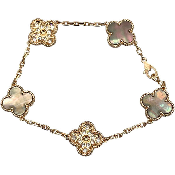 ヴァンクリーフ＆アーペル Van Cleef & Arpels ヴィンテージアルハンブラ5Pブレス ピンクゴールド Au750 ジュエリー