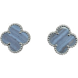 ヴァンクリーフ＆アーペル Van Cleef & Arpels ヴィンテージアルハンブラピアス ホワイトゴールド 750WG カルセドニー ジュエリー