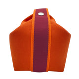 エルメス HERMES ブリッドアブラックPM オレンジ SV金具 トワル レディース ポーチ