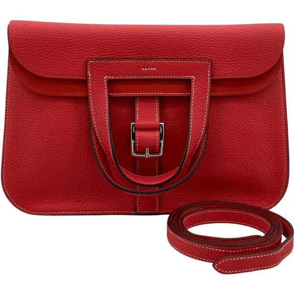 エルメス HERMES アルザン31 ヴェルソ C刻 ローズ・ジャイプール・カプシーヌ SV金具 トリヨン レディース ハンドバッグ