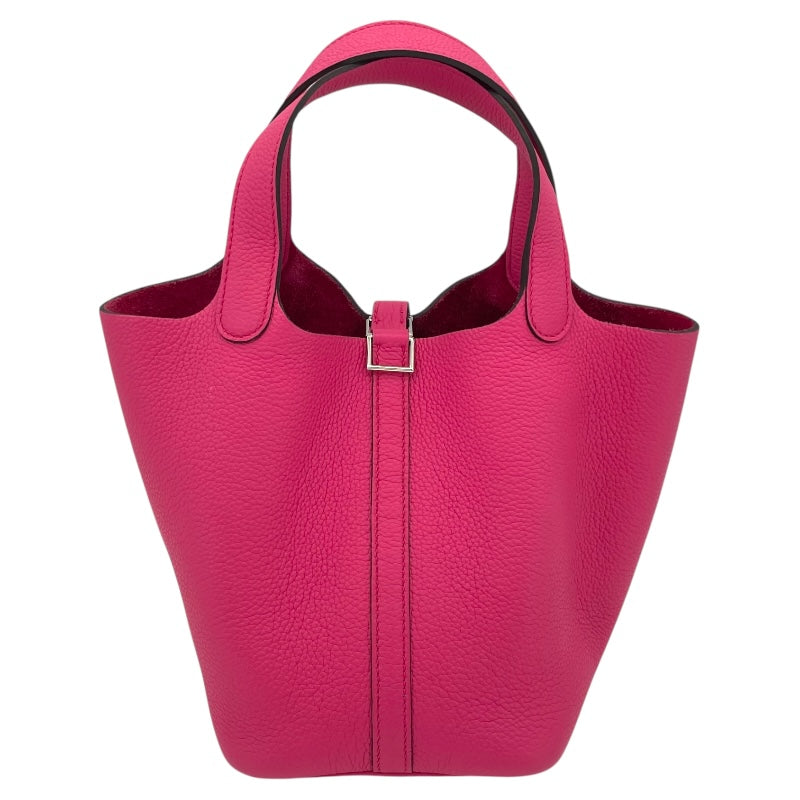 エルメス HERMES ピコタンロックPM U刻印 ローズショッキング シルバー金具 トリヨン レディース ハンドバッグ