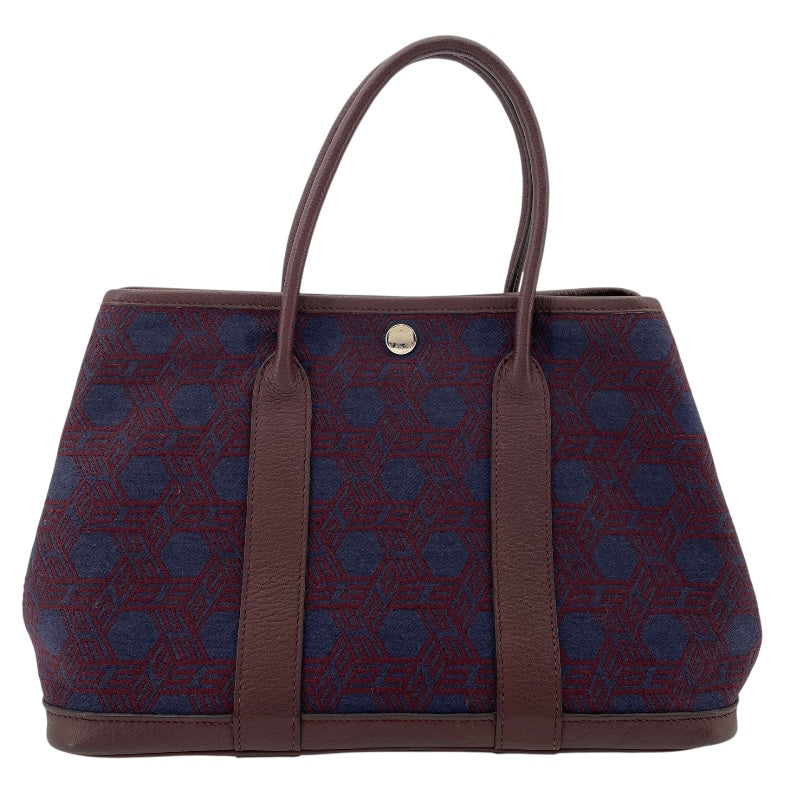 エルメス HERMES ガーデンパーティTPM L刻 バーガンディxネイビー SV金具 トワルソーアッシュ レディース トートバッグ