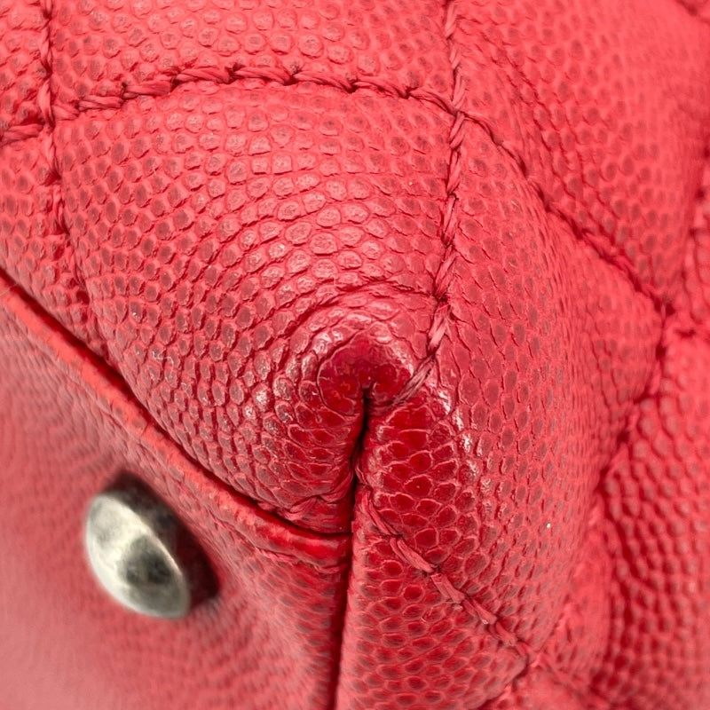 シャネル CHANEL ココハンドル32 A92992 23番台 レッド SV金具 キャビア レディース ハンドバッグ