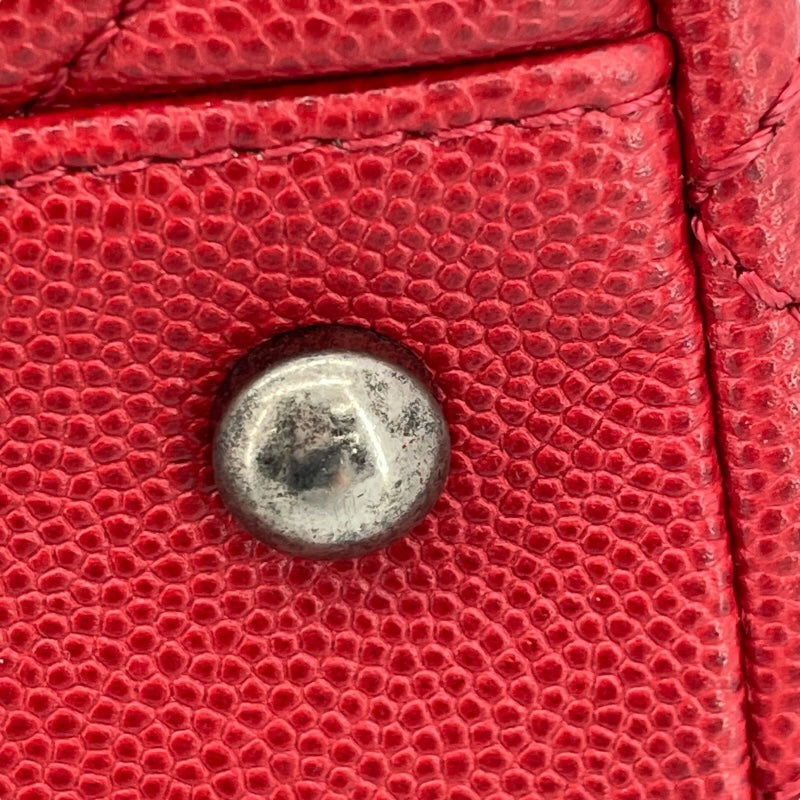 シャネル CHANEL ココハンドル32 A92992 23番台 レッド SV金具 キャビア レディース ハンドバッグ
