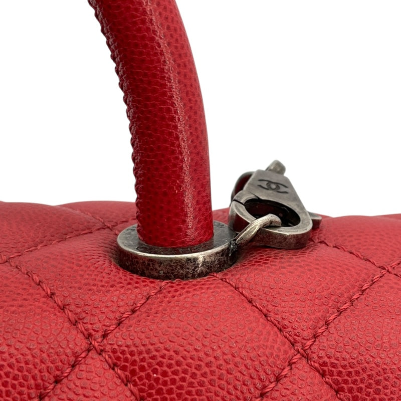 シャネル CHANEL ココハンドル32 A92992 23番台 レッド SV金具 キャビア レディース ハンドバッグ