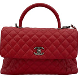 シャネル CHANEL ココハンドル32 A92992 23番台 レッド SV金具 キャビア レディース ハンドバッグ