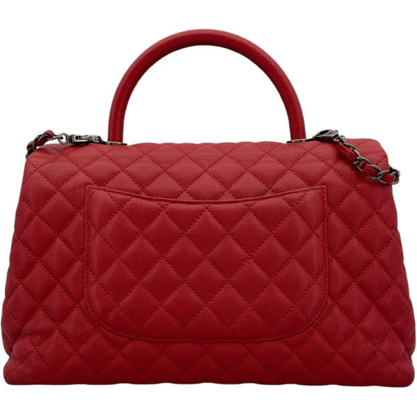 シャネル CHANEL ココハンドル32 A92992 23番台 レッド SV金具 キャビア レディース ハンドバッグ