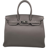 エルメス HERMES バーキン35 Y刻 エタン シルバー金具 トゴ レディース ハンドバッグ