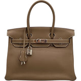エルメス HERMES バーキン30 T刻 エトゥープ SV金具 トリヨン レディース ハンドバッグ