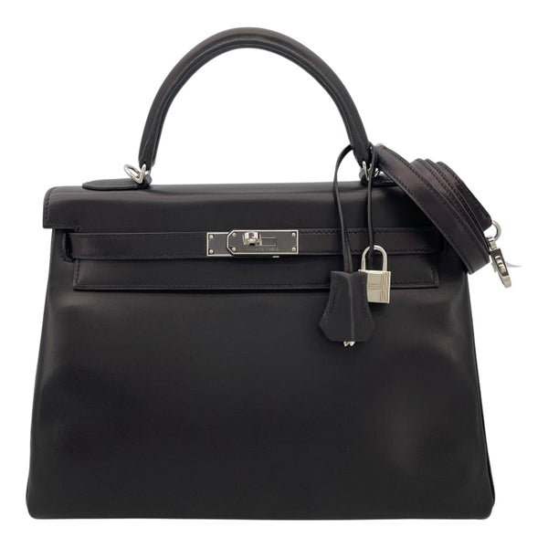 エルメス HERMES ケリー32 内縫い C刻 ブラック SV金具 ヴォー・ジョナサン レディース ショルダーバッグ