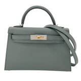 エルメス HERMES ミニケリー2 K刻 ヴェールアマンド SVxGD金具 エプソン レディース ショルダーバッグ