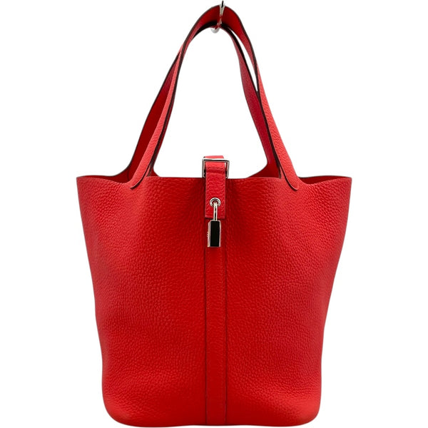 エルメス HERMES ピコタンロックMM Z刻印 ローズテキサス シルバー金具 トリヨン レディース ハンドバッグ