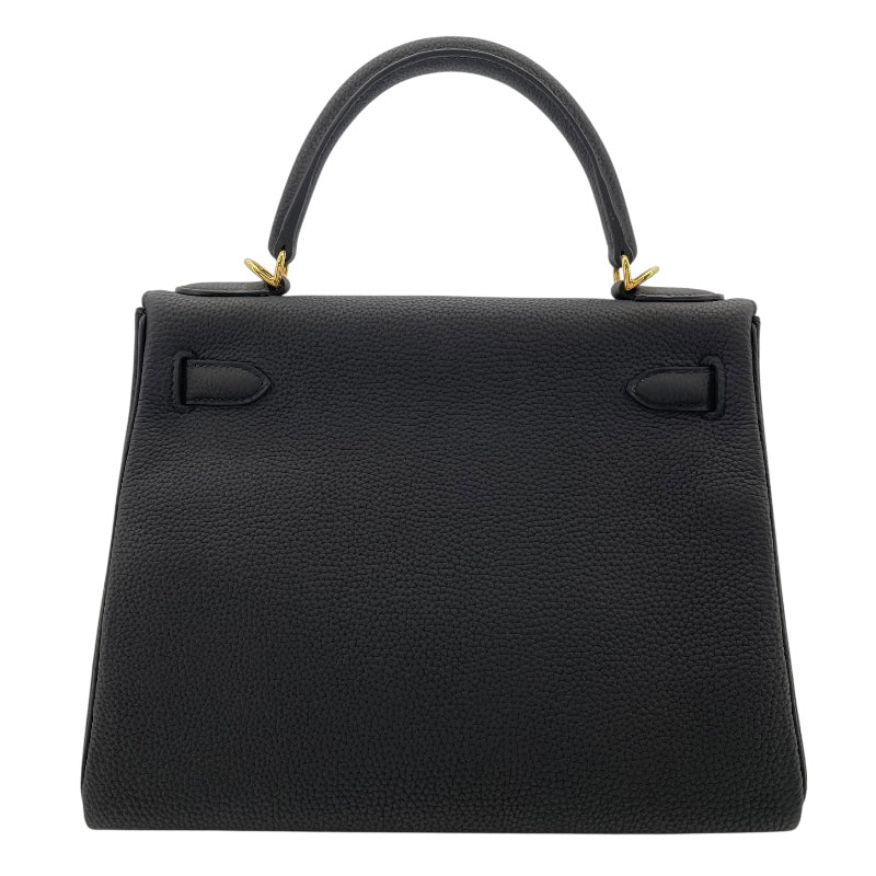 エルメス HERMES ケリー28 内縫い Y刻 ブラック GD金具 トゴ レディース ショルダーバッグ