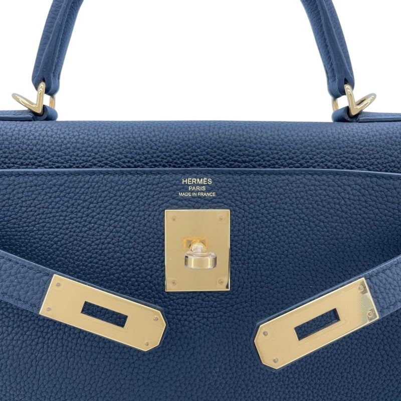エルメス HERMES ケリー28 内縫い Y刻 ブラック GD金具 トゴ レディース ショルダーバッグ