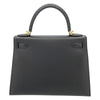 エルメス HERMES ケリー28 外縫い C刻 ブラック GD金具 エプソン レディース ハンドバッグ