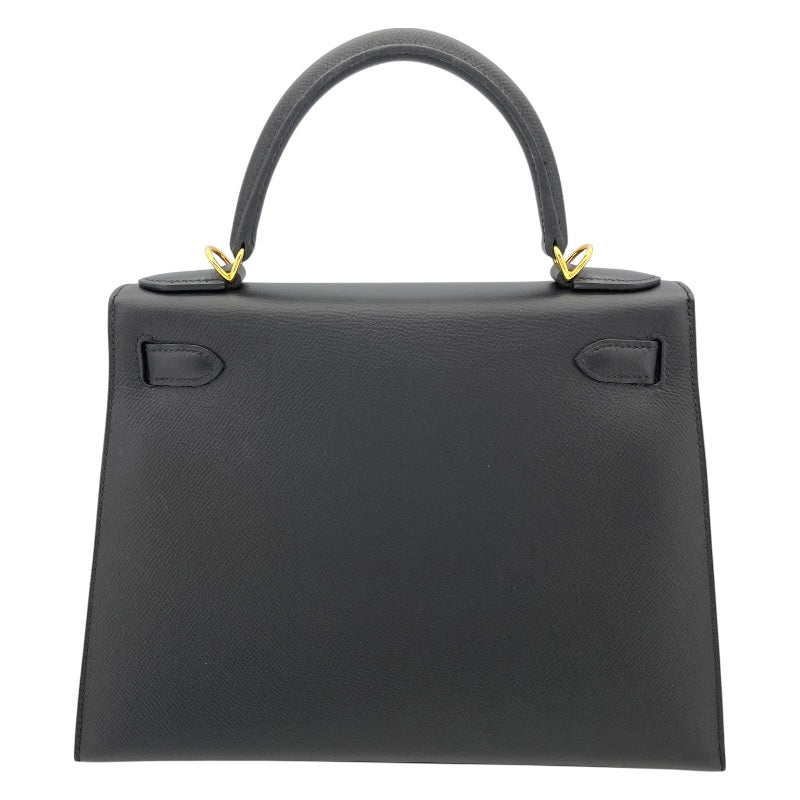 エルメス HERMES ケリー28 外縫い C刻 ブラック GD金具 エプソン レディース ハンドバッグ