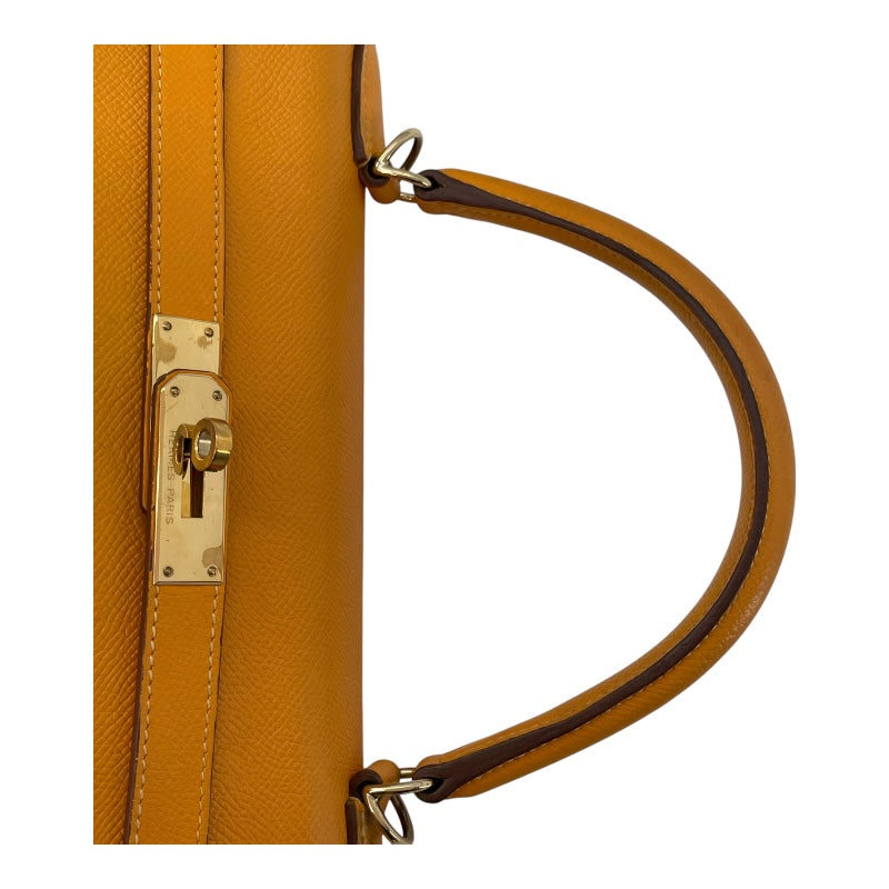 エルメス HERMES ケリー35 キャンディ □P刻 ジョーヌドール×マンゴー GD金具 エプソン レディース ハンドバッグ