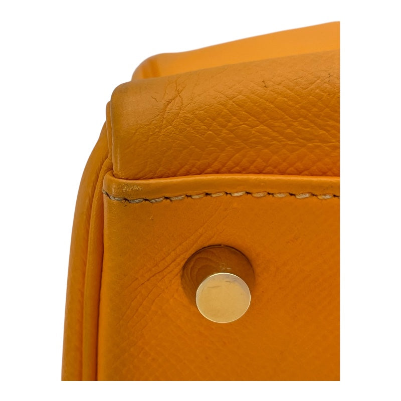 エルメス HERMES ケリー35 キャンディ □P刻 ジョーヌドール×マンゴー GD金具 エプソン レディース ハンドバッグ