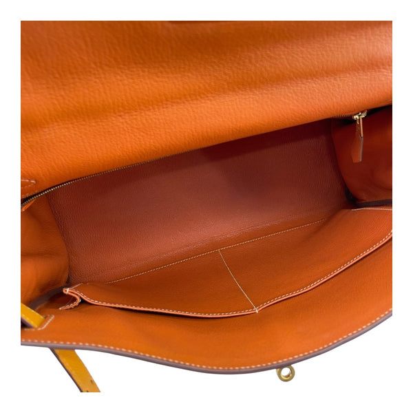 エルメス HERMES ケリー35 キャンディ □P刻 ジョーヌドール×マンゴー GD金具 エプソン レディース ハンドバッグ